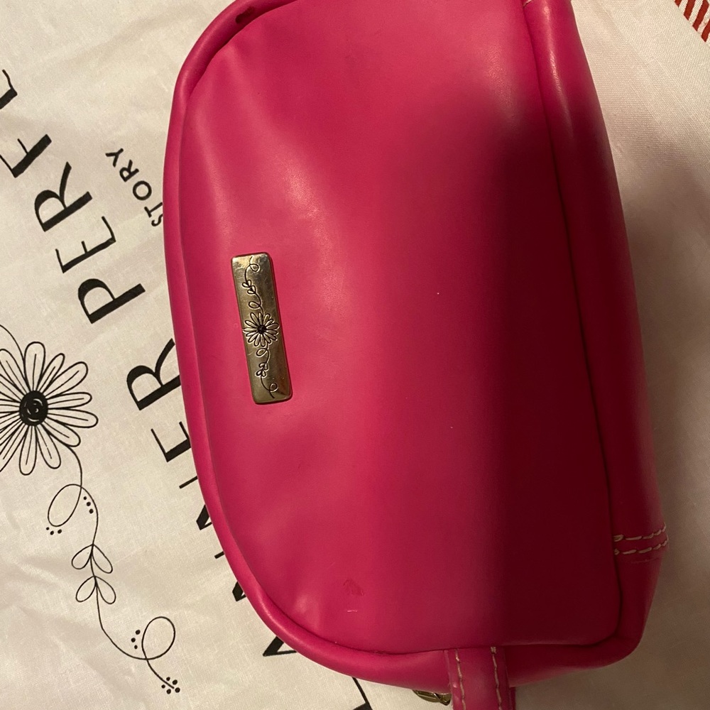 Planner Perfect Hot Pink Leather Accessory Bag